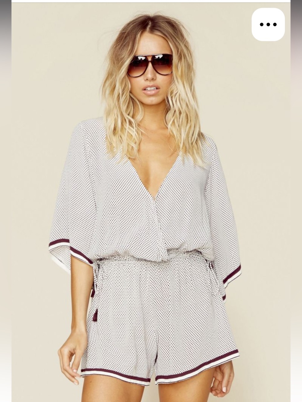 Faithfull The Brand Fox Playsuit Romper Short Sleeve Womens Large